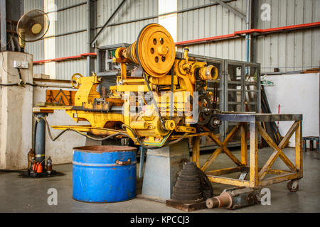 lathe machine in the workshop Stock Photo