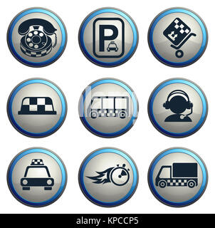 Symbols of taxi services Stock Photo