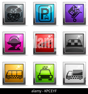 Symbols of taxi services Stock Photo