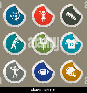 American football simply icons Stock Photo