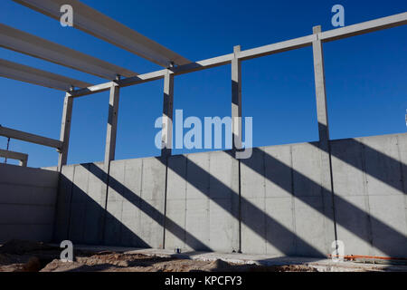 Construction site, with precast concrete structure Stock Photo