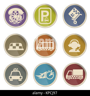 Symbols of taxi services Stock Photo