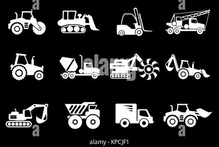 Symbols of Construction Machines Stock Photo - Alamy