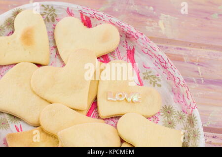 heart shaped biscuits Stock Photo