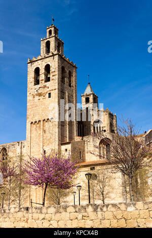 Romanesque monastery of Sant Cugat Stock Photo