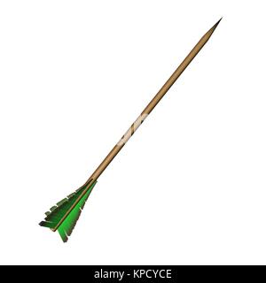 Arrow with green feathers Stock Photo