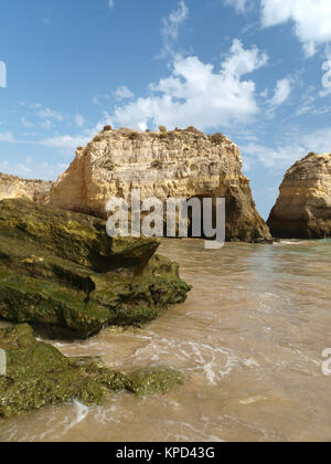 Algarve coast at low tide the ocean Stock Photo