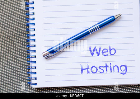 Web hosting write on notebook Stock Photo