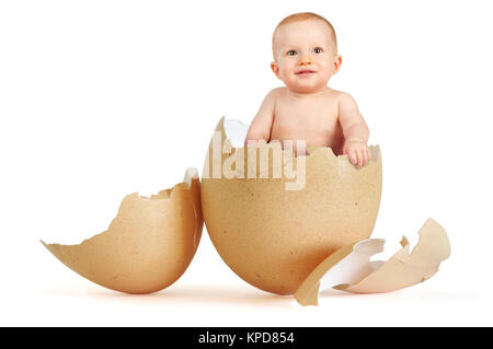 Baby inside egg Stock Photo