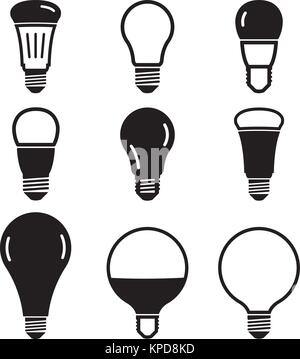 Light bulb vector icon set - hand drawn colorful doodle collection ...