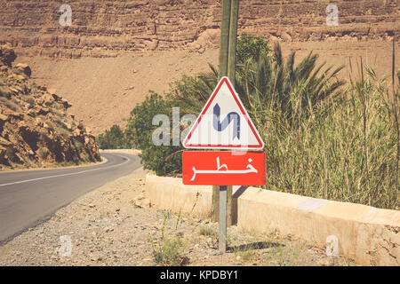 road sign in morocco Stock Photo