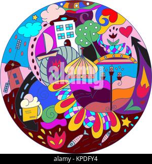 Banner of Amsterdam city. Stock Vector