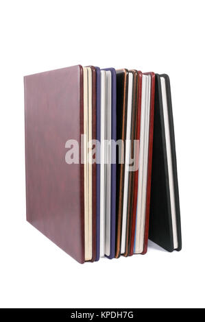 books in leather covers Stock Photo