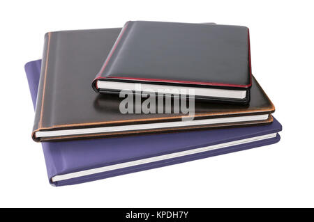 pile of books in leather covers Stock Photo