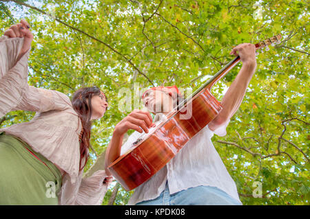 music in forest Stock Photo