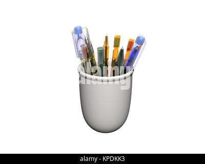 Cups with pens unlocked Stock Photo