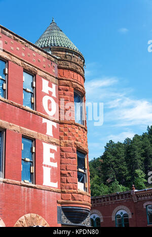 Historic Brick Building in Deadwood, South Dakota Stock Photo