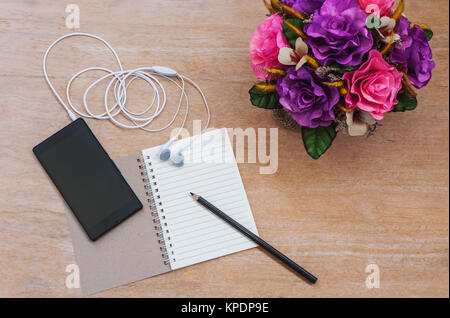 Table of composer, Top view Stock Photo