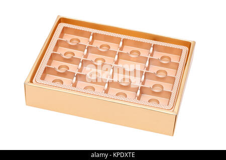 Empty confectionery box on isolated white background Stock Photo