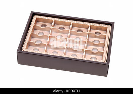 Empty confectionery box on isolated white background Stock Photo