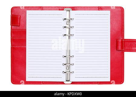 leather office organizer isolated on white background Stock Photo