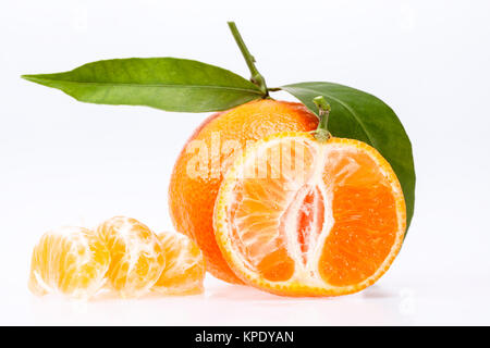 some fruits of clementine isolated on white background Stock Photo