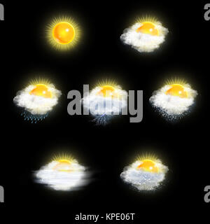 Weather Forecast Icons Set, Sun Version Stock Photo