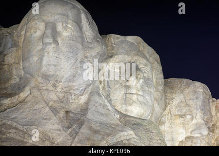 Mount Rushmore at Night Stock Photo