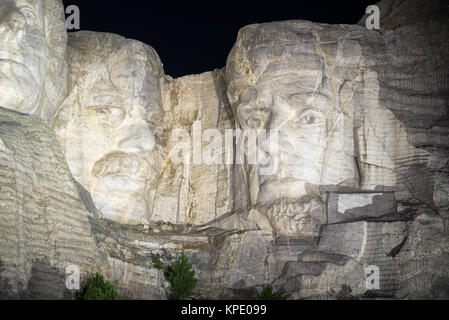 Mount Rushmore at Night Stock Photo