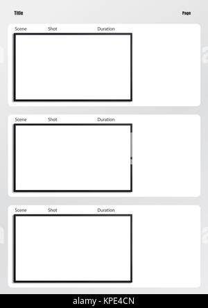 hdtv storyboard template 3 frame Stock Photo