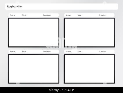 hdtv storyboard template 4 frame Stock Photo