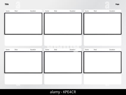 hdtv storyboard template 6 frame Stock Photo