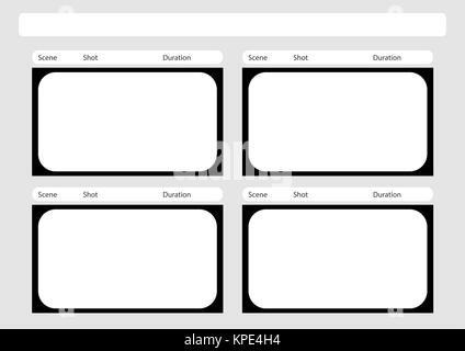 HDTV classical style 4 frame storyboard template Stock Photo