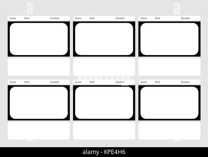 HDTV classical style 6 frame storyboard template Stock Photo