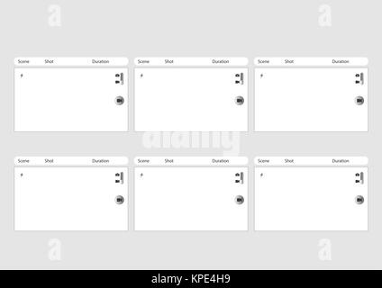 mobile phone camera 6 frame storyboard template Stock Photo