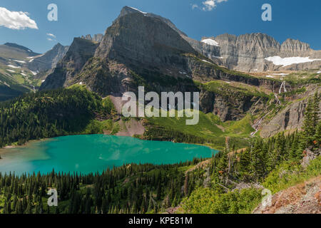 Grinnell Lake and the Angel Wing in Glacier National Park, Montana Stock Photo