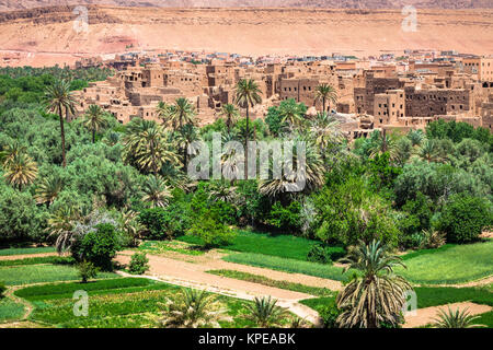 tinerhir village near georges todra at morocco Stock Photo