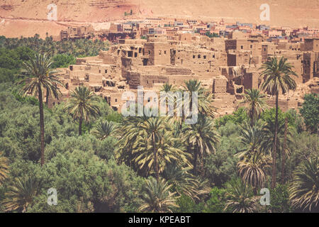 tinerhir village near georges todra at morocco Stock Photo