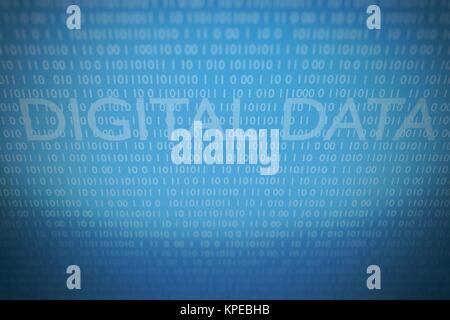 blue green binary code on computer screen.  Blue green binary code background for internet, business, connection, technology and modern computer conce Stock Photo