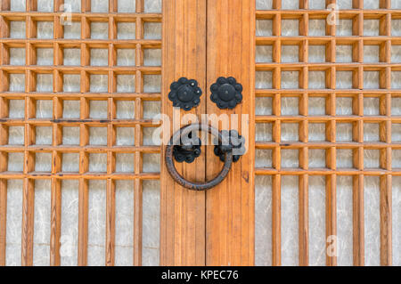 Traditional Korean Temple Door Stock Photo