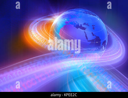 Public Knowledge with Binary code digital technology background ...