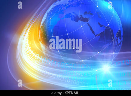 Graphical digital world background Stock Photo