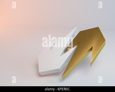 yellow and white 3d arrows Stock Photo