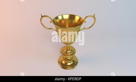 3D golden cup Stock Photo