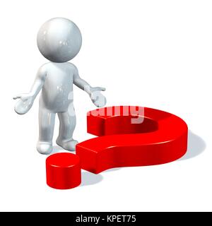 red question mark and 3d human Stock Photo - Alamy
