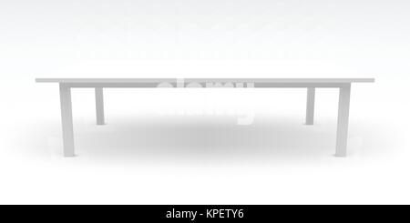 White table template with realistic shadow, 3d, vector illustrat Stock Vector