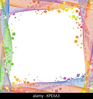 frame of colored wavy lines Stock Vector