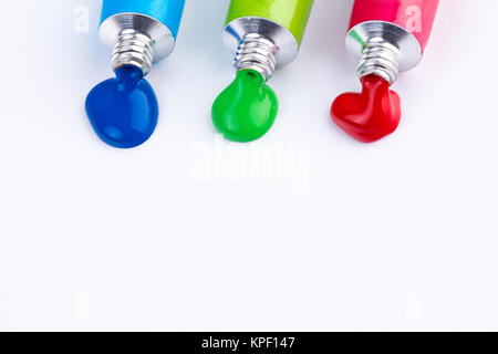 Color water based paints on white Stock Photo