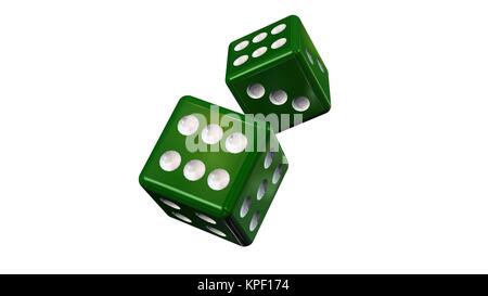 green cubes - insulated on white background Stock Photo