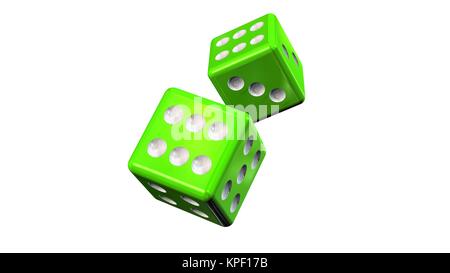 green cubes - insulated on white background Stock Photo